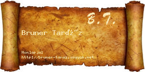 Bruner Taráz névjegykártya